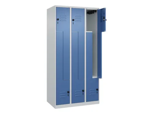 Z-garderobekast,HxBxD 1850x900x500mm,vak B 150/300mm,draaigrendel