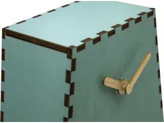Tafelklok NeXtime Rocky 19.5x18x8.8 cm hout turquoise - 7