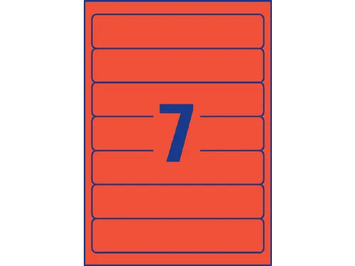 Rugetiket Avery Zweckform smal 38x192mm zelfklevend rood L4762-20