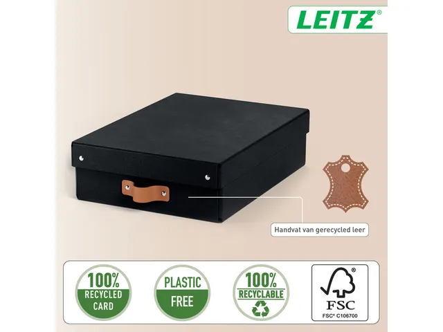 Boîte de rangement Leitz Puro avec couvercle 8L noir set 2 pièces