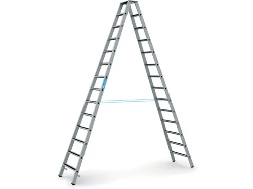 veiligheidsladder,beide zijden,2x14treden m. R13-laag,balk L 3,95m