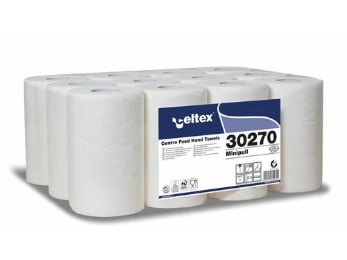 Poetspapier Celtex Centerfeed Mini 2-laags wit 72 meter krimp a 12 rol