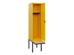 locker met bank,HxBxD 1950x400x815mm,1vak,vak B 400mm,draaigrendel