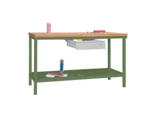 Werkbank 900x1500x700mm 1lade Frame/behuizing Ral6011 Front Ral7035 - 2