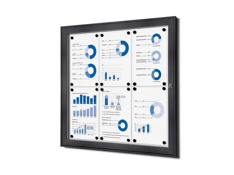 Vergrendelbaar vitrine mededelingenbord Indoor/Outdoor 6xA4 Antraciet