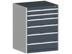 ladekast HxBxD 1000x800x750mm 6laden romp RAL7035 front RAL7016