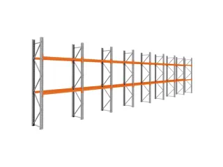 palletstelling,basis+7xaanbouw,HxBxD 3360x15500x750mm,vakl. 3000kg - 1