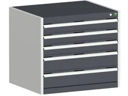 ladekast HxBxD 700x800x525mm 5laden romp RAL7035 front RAL7016