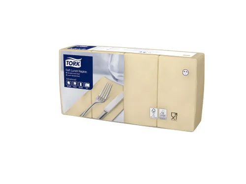 Tork 477884 Soft Lunchservet Advanced Zand 33x33cm 1/8 vouw