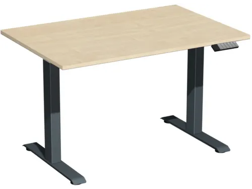 Elektrisch ihv bureau,HxBxD 730-1230x1200x800mm,blad esdoorn