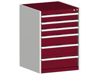 ladekast HxBxD 900x650x650mm 6laden romp RAL7035 front RAL3004 - 1