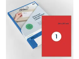 Gekleurde Etiketten 210x297mm A4 Rood 42624 1000 Vel