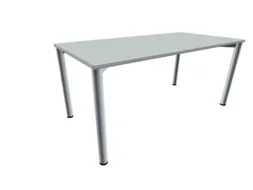 Vergadertafel Rechthoekig 72x160x80cm Lichtgrijs 4voeten Alu