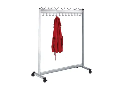 garderoberek,verrijdbaar,HxBxD 1700x1400x400mm,14hoed-/52jashaken