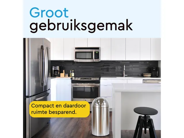 Afvalbak BRASQ Push Bin PB230+ 30 liter rvs