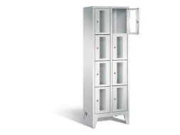 Lockerkast 1850x610x500mm 2x4 vakken Cilinderslot Poten, RAL7035