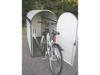 fietsgarage,HxBxD 1400x820x2050mm,cil.-slot,staal,RAL7035/RAL7016 - 1