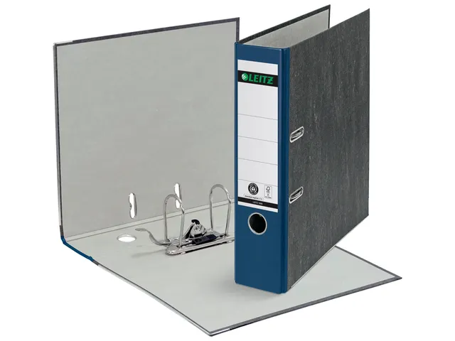 Ordner Leitz 1080 A4 80mm blauw gewolkt 100% gerecycled karton