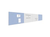 Whiteboardwand 88x472cm 2x Whiteboard Paneel 2x Prikwand Light Blauw