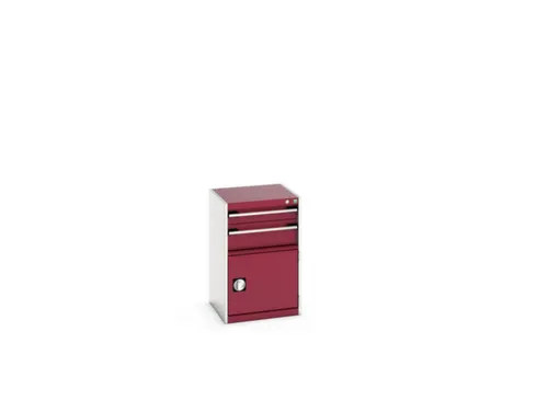 ladekast HxBxD 800x525x525mm 2laden RAL7035 front RAL3004