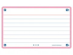 Flashcard Oxford 2.0 75x125mm 80 feuilles 250g ligné rose