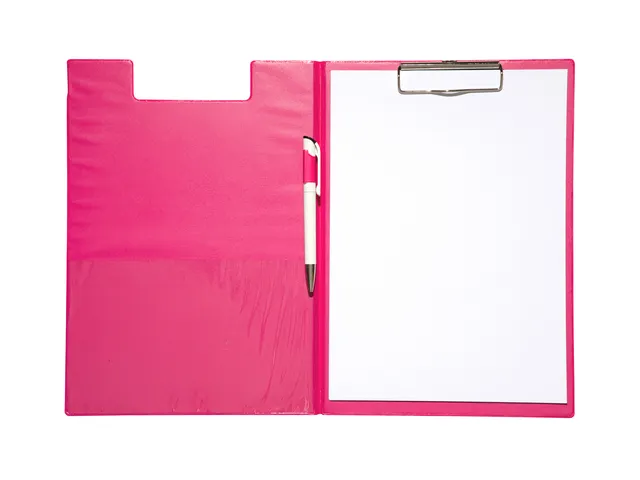 Klembordmap MAUL A4 staand met penlus PVC neon roze