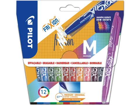 Rollerpen Pilot Frixion Ball 0.7mm BL-FR7 Medium punt 12 stuks Assorti