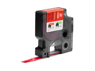 Labeltape Dymo Rhino 1805416 Vinyl 12mmx5.5m Wit op Rood - 4