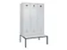 locker met bank,voor scheiding van kleding,HxBxD 2120x1200x815mm,3vak