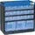 magazijnkast HxBxD 285x300x135mm 16laden behuizing zwart/blauw
