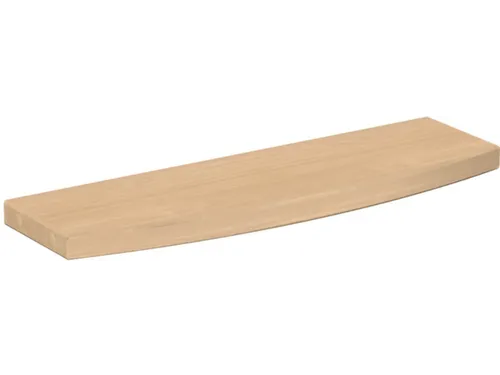 Gebogen tassenplank,v. balie,BxD 500x150mm,hout,beuken