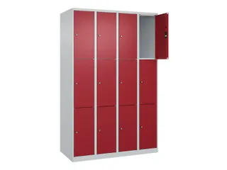 lockerkast,HxBxD 1850x1200x500mm,4x3vakken,vak B 300mm,cil.-slot - 1