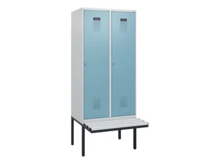 locker met bank,HxBxD 1950x800x815mm,2vak,vak B 400mm,cilinderslot - 2