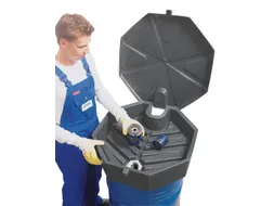 trechter,v. 200l vat,HxØ 190x690mm,m. deksel