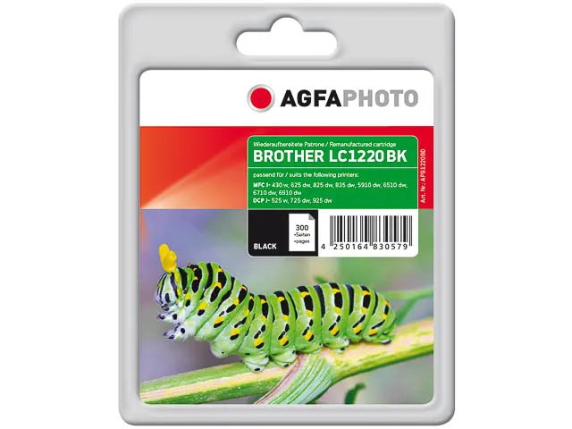 AgfaPhoto Brother LC1220BK MFCJ Inkt Zwart Rebuilt 300 Pagina's