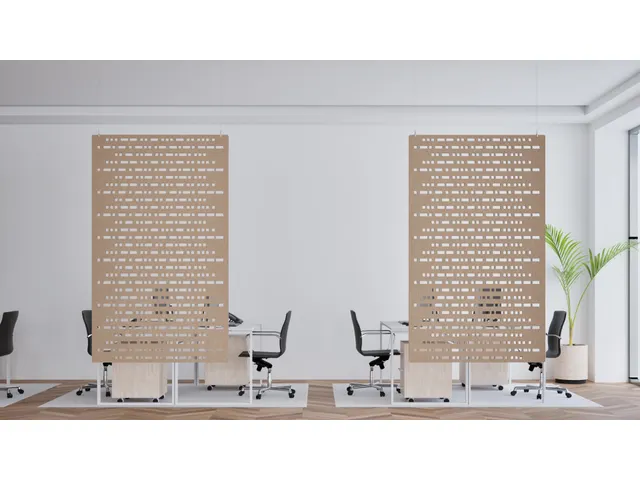 Ecran de séparation acoustique suspendu Feutre PET 200x120cm Beige