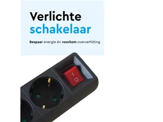 Stekkerdoos BRASQ 5 voudig 5 meter zwart - 5