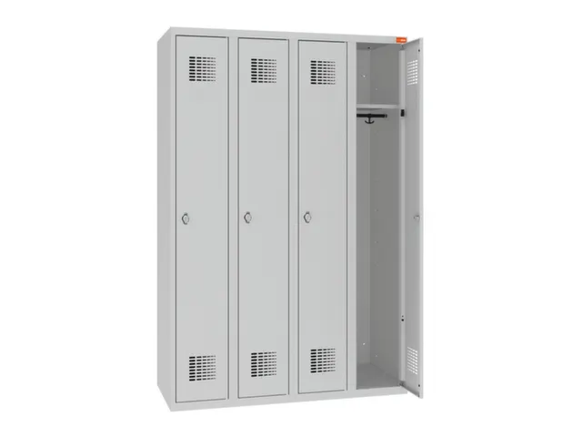 lockerkast,HxBxD 1800x1200x500mm,4vak,draaigrendel,sokkel,romp RAL7035