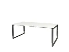 Domino Plus Vergadertafel Hoogte Instelbaar 200x100 Wit 25mm Zwart