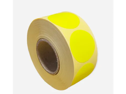 Etiket Rond Fluor Geel 35mm Op rol 2000 Stuks