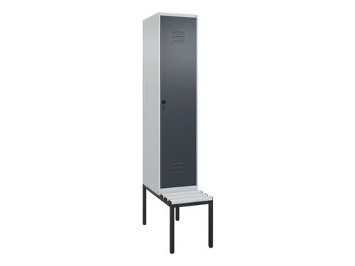 locker met bank,HxBxD 2120x400x815mm,1vak,vak B 400mm,draaigrendel