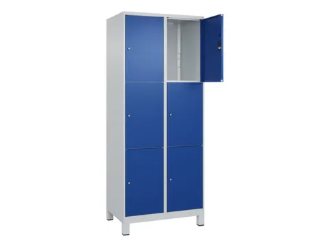 lockerkast,HxBxD 1950x800x500mm,2x3vakken,vak B 400mm,cil.-slot,voeten