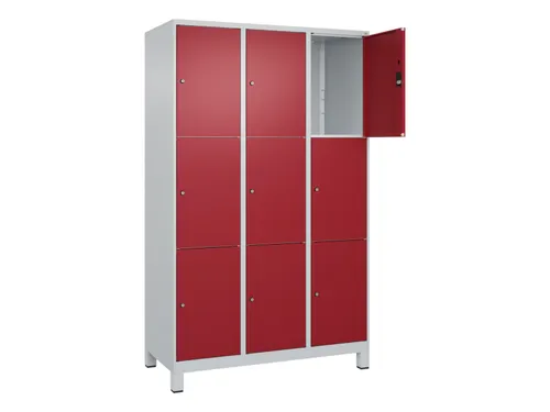 lockerkast,HxBxD 1950x1200x500mm,3x3vakken,vak B 400mm,cil.-slot