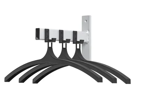 Wandgarderobe HIQ 3 hangers aluminiumgrijs