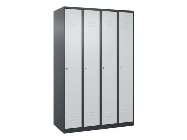 armoire vestiaire noir et blanc HxlxP 1850x1200x500mm 4compart.