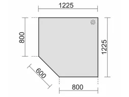 koppelelement voor bureau,90 °,BxD 1225x1225mm,v. C-voet,blad grafiet