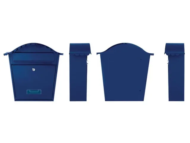 Brievenbus Paris Blauw met naamplaatje incl. 2 sleutels 37x36.5x13.2cm