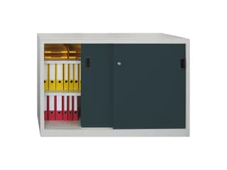 schuifdeurkast,HxBxD 1000x1500x500mm,RAL7035,front RAL7016 - 1