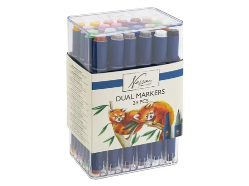 Alcoholmarker Nassau Arts duopunt 24 stuks assorti