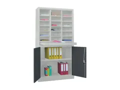 Postsorteerkast Met Deuren 1950x1000x400mm 3x6 Ral7035 Front Ral7016